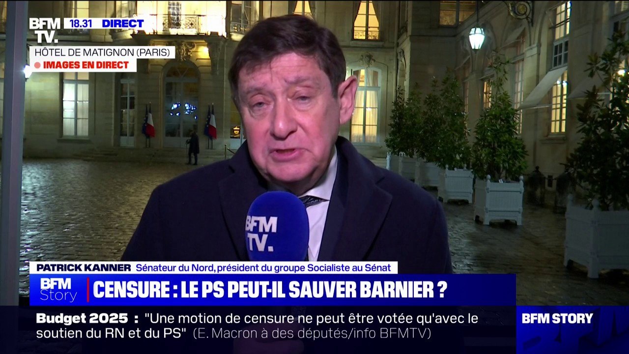 Patrick Kanner (PS): "Si monsieur Barnier sort le fameux 49.3, le seul moyen dont dispose l'opposition, c'est effectivement la motion de censure"
