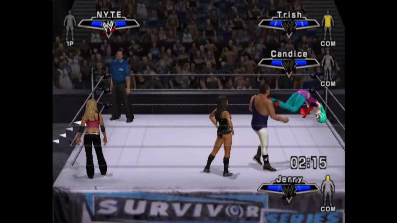 SmackDown vs Raw 2007 (PLAYSTATION 2) Nytehand vs 2 and Jerry Lawler