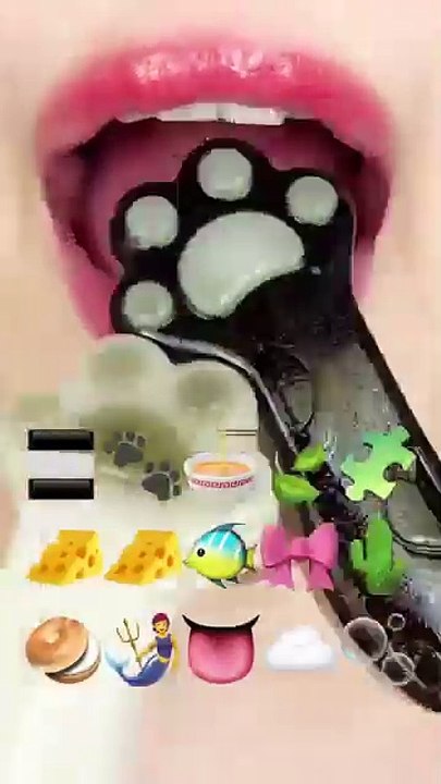Asmr food jelly black and white