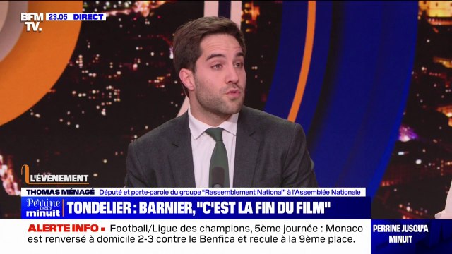 Budget: On donne sa chance au Premier ministre jusqu'au dernier moment , indique Thomas Ménagé (RN)