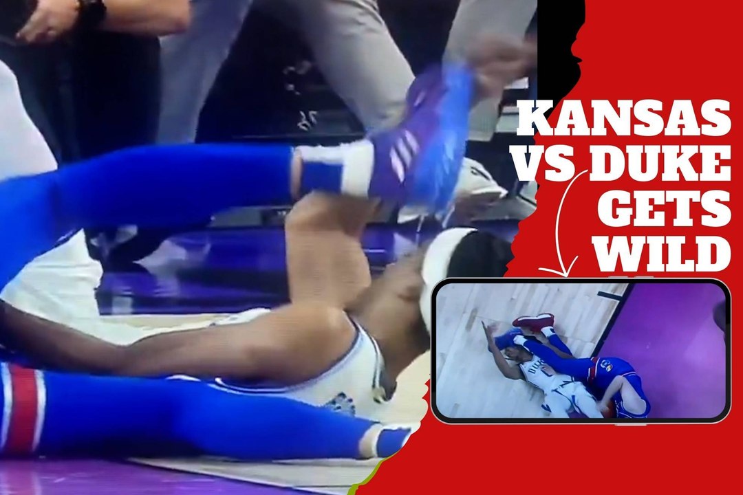 Kansas vs. Duke match sparks drama with stunning kick to the face