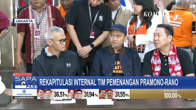 Hasil Rekapitulasi Internal Tim Pemenangan Pramono-Rano Yakin Pilkada Jakarta 1 Putaran