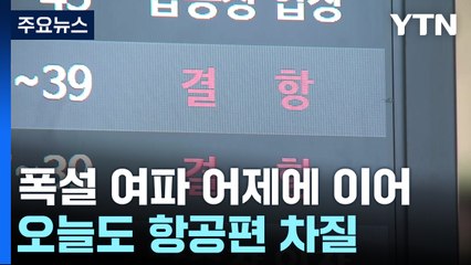 하늘길도 차질...이틀째 항공편 무더기 결항 / YTN