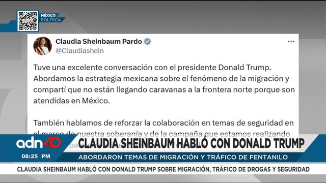 Claudia Sheinbaum habló con Donald Trump donde abordaron temas de migración y tráfico de fentanilo