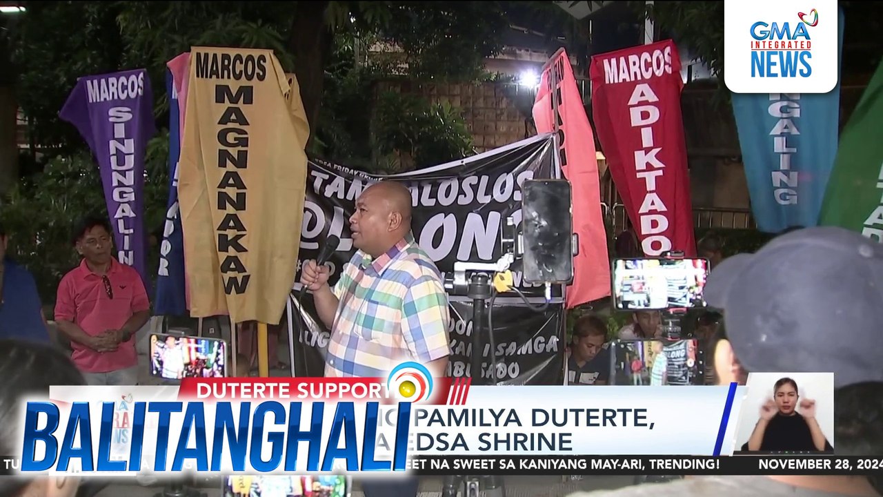 Supporters ng pamilya Duterte, nananatili sa EDSA Shrine | Balitanghali