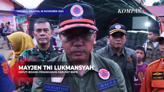 BNPB Pastikan Logistik Pengungsi Banjir Bandang di Tapanuli Selatan Tercukupi