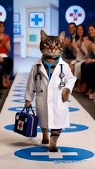 Cat Fashion Show _ Adorable Cats in Stylish Outfits_(360P)
