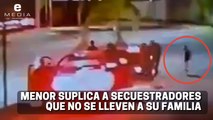 Menor intenta evitar secuestro de su familia y queda captado en cámara de seguridad