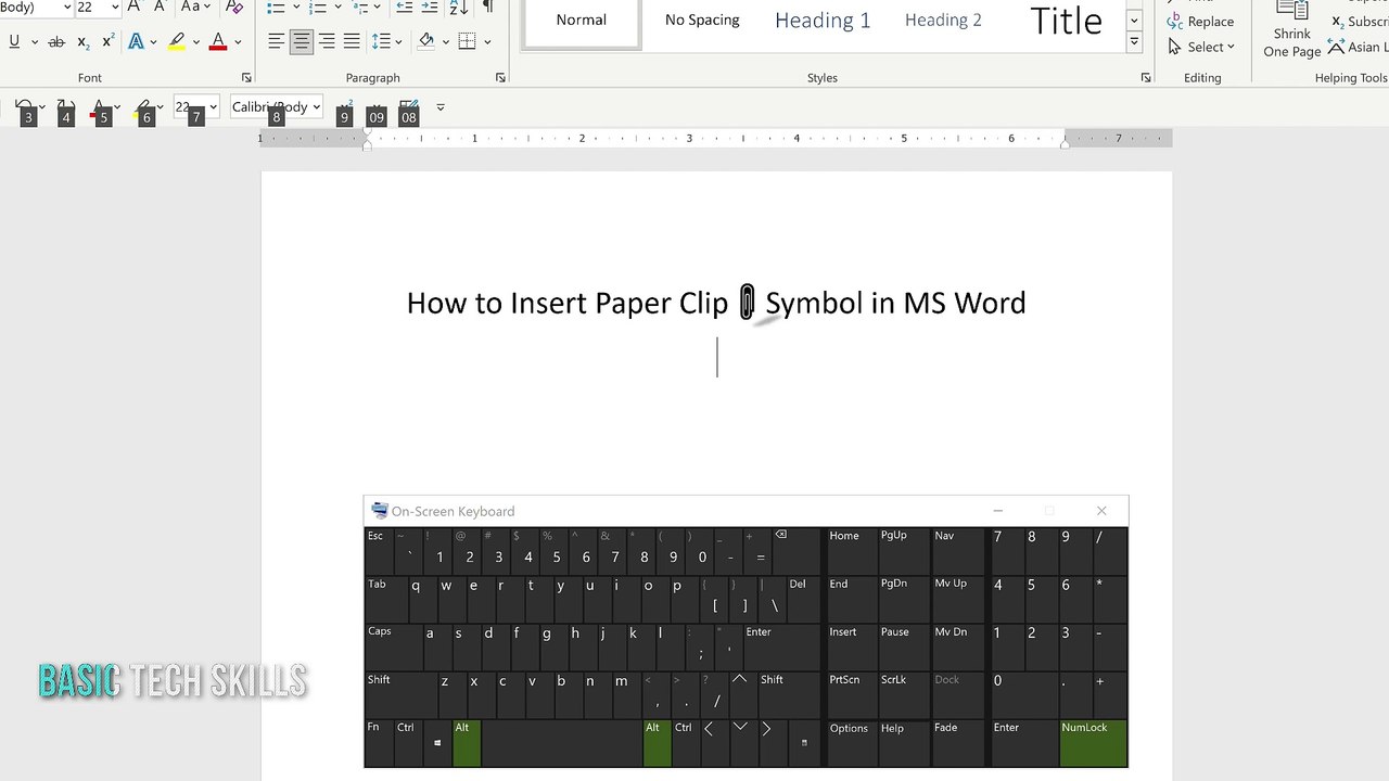 How to Insert Paper Clip Symbol in MS Word - video Dailymotion