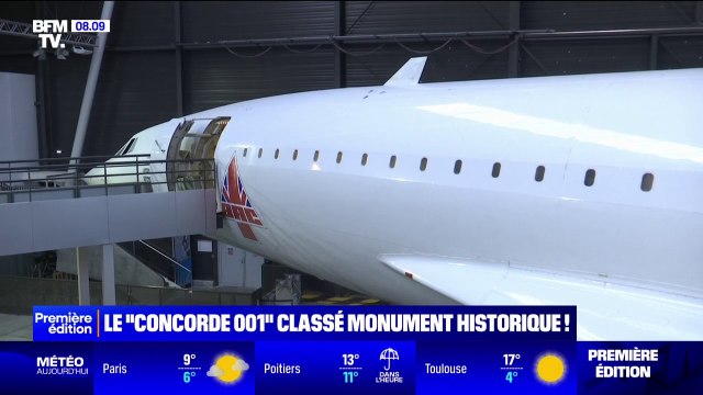 Le Concorde 001 , un avion supersonique, classé comme monument historique