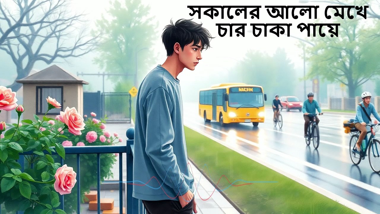 সকালের আলো মেখে চার চাকা পায়ে