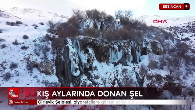 Erzincan'da Girlevik Şelalesi, ziyaretçilere görsel şölen sunuyor
