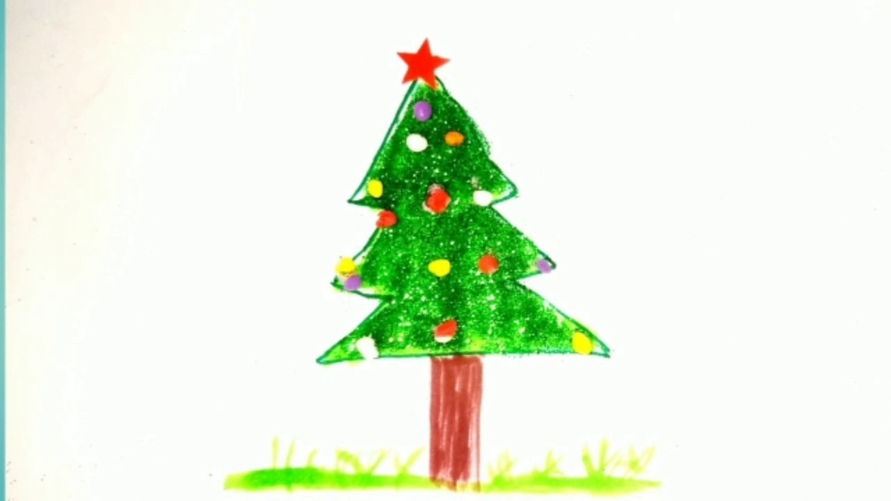 Glitter Christmas tree making