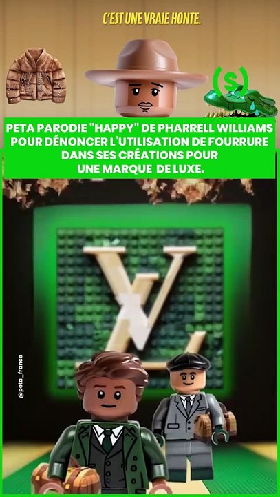 SIMONE - GREEN : PETA parodie "Happy" de Pharrell Williams pour dénoncer l'utilisation de fourrure dans ses créations pour une marque de luxe