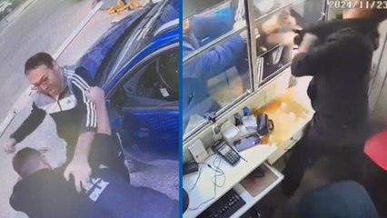 30 TL’lik otopark ücreti yüzünden çıkan kavga güvenlik kamerasında