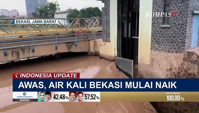 Diguyur Hujan Deras, Volume Debit Air Kali Bekasi Meningkat