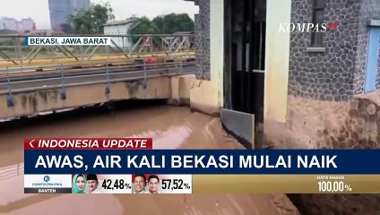 Diguyur Hujan Deras, Volume Debit Air Kali Bekasi Meningkat