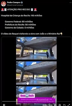 Pedro Campos critica Raquel Lyra por vídeos após visita ao Hospital da Criança do Recife