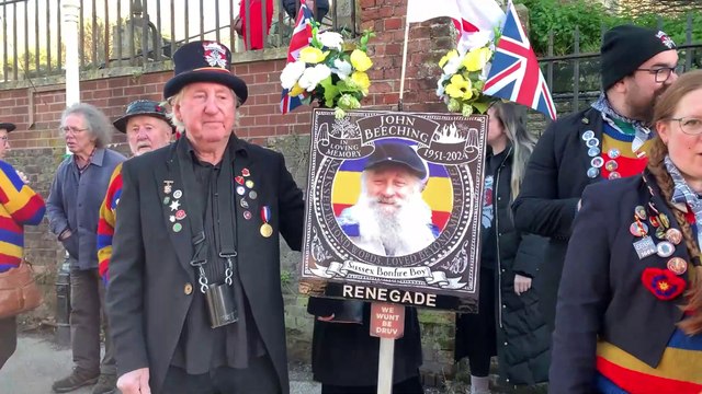 The funeral of John Beeching in Hastings Old Town, East Sussex, on November 28 2024
