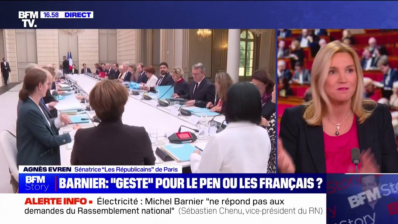 Baisse des taxes sur l'électricité: "Michel Barnier a fait un geste vis-à-vis du RN mais aussi vis-à-vis de toute la classe politique", déclare Agnès Evren (sénatrice LR)