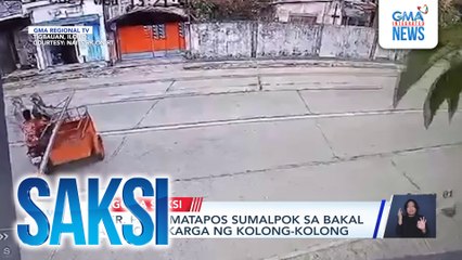 Rider, patay matapos sumalpok sa bakal na tubong karga ng kolong-kolong | Saksi
