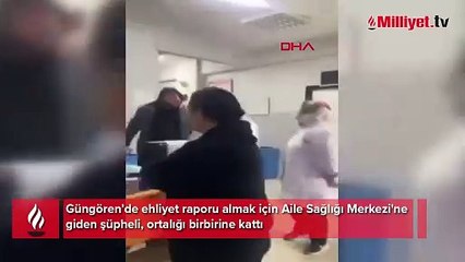 Ehliyet raporu almak için Aile Sağlığı Merkezi'ne geldi! Ortalığı birbirine kattı
