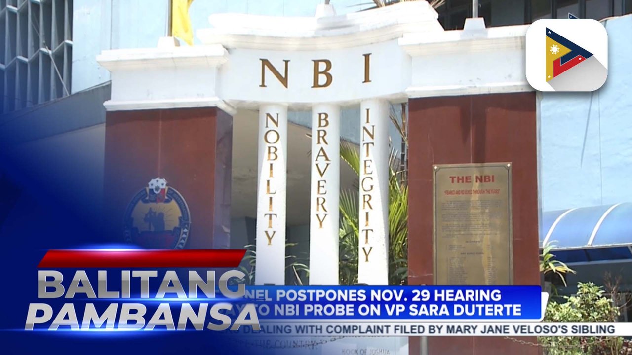 House panel postpones Nov. 29 hearing on alleged OVP and DepEd fund misuse so VP Sara Duterte can answer subpoena issued by NBI