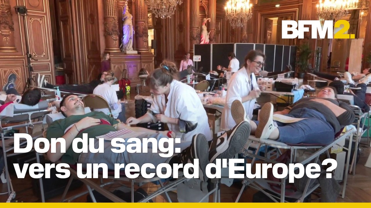 Arkunir et Bichard lancent une collecte de don du sang à l'hôtel de ville de Paris