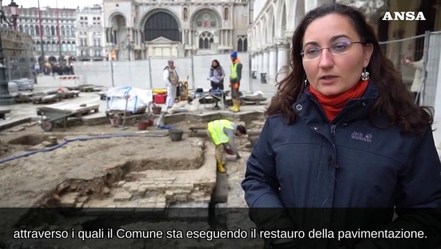 Venezia, in piazza San Marco spuntano i resti di un'antica torre