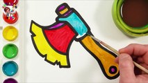 Hand Axe, 🚢 Ship, & 🌈 Rainbow Letter Envelope – Triple Drawing & Coloring Fun for Kids! 🎨