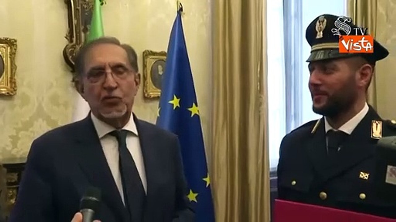 La Russa incontra in Senato il poliziotto  eroe di Milano Christian Di Martino