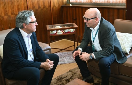 Dário Saadi (Republicanos), prefeito reeleito de Campinas, fala durante o encerramento do 1o Encontro Municipalista de Prefeitos e Prefeitas Eleitos no Estado de São Paulo