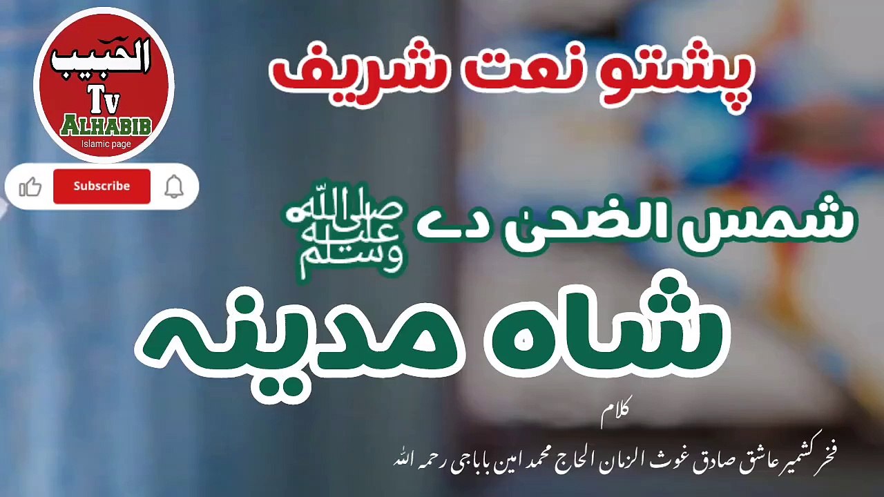 پشتو نعت شریفPoshto Naat by Hafiz Hasnain AmeeniPoshto New Naat2024شمس الضحیٰ دے شاہ مدینہ - 720