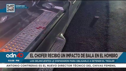 Frustran robo de tráiler en San Juan del Río en Querétaro; el chofer recibió un impacto de bala