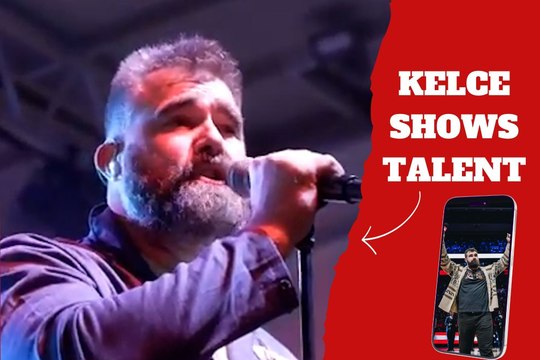 Jason Kelce gets the Philadelphia Eagles fans going with a Christmas rock song