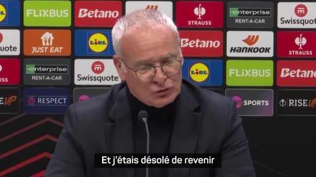 Roma - Ranieri : "J'étais désolé de revenir parce que cela voulait dire que le club avait besoin de moi"