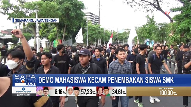Demo Mahasiswa di Markas Polda Jateng, Desak Kasus Penembakan Siswa SMK Diusut Tuntas