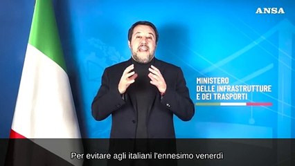 Salvini: "Venerdi' lo sciopero sara' ridotto a quattro ore"