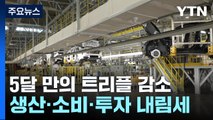 '경기 한파' 5달 만에 생산 소비 투자 트리플 감소 / YTN