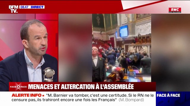 Une journée marquée par la violence : Manuel Bompard (LFI) revient sur la vive altercation entre des députés à l'Assemblée