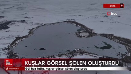 Sivas'ta Hafik Gölü buz tuttu