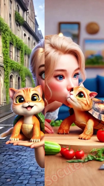 Peril Everywhere! The Little Turtle Cat's Life Hangs by a Thread on the Beach ! #socutekitty #aicats