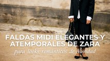 Faldas midi elegantes y atemporales de Zara para looks románticos de Navidad