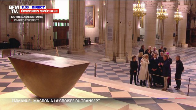 L'autel s'impose, mais n'écrase pas : le président de la République commente la décoration de Notre-Dame de Paris, avant la réouverture de la cathédrale