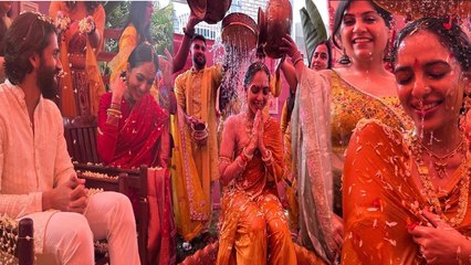 Naga Chaitanya-Sobhita Wedding: Sobhita को लगी Naga Chaitanya के नाम की हल्दी, Viral हुई photos