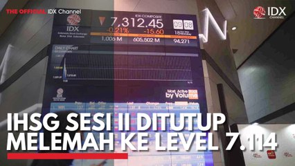 IHSG Sesi II Ditutup Melemah ke Level 7.114