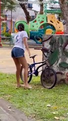 Funny Prank: Anti-Theft Bicycle Comedy 🤣 | Must-Watch Prank Video!  #funny