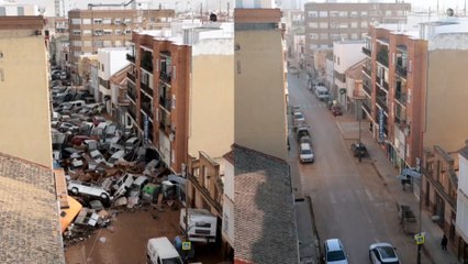 El impresionante antes y el después de Valencia tras el paso de la DANA hace justo un mes
