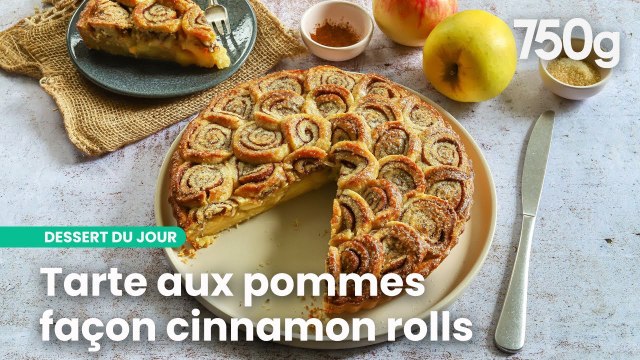 Tarte aux pommes cinnamon rolls : la plus jolie tarte de l'automne | 750g