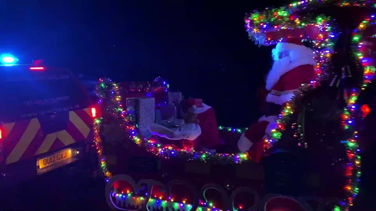 Father Christmas arriving at Parkend Cricket Club